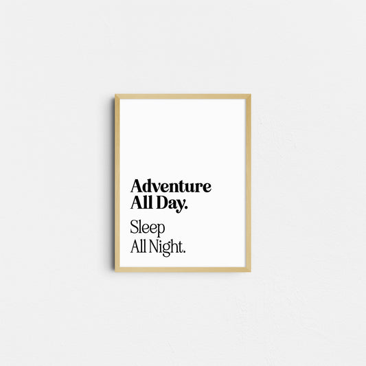 Baby Adventurer™ - Adventure All Day, Sleep All Night News Print