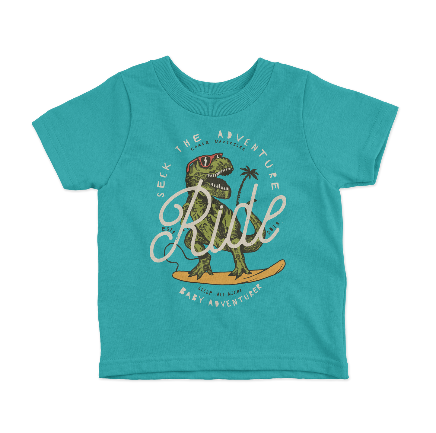 Dino Ride - Baby Adventurer™ - Dinosaur Surfing Toddler Tee