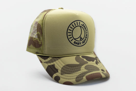 Adventurous Adult Camo Trucker Hat - Olive - Baby Adventurer™