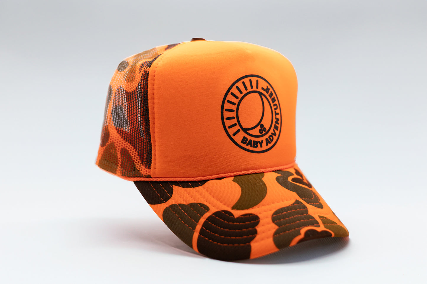 Adventurous Adult Camo Trucker Hat - Orange - Baby Adventurer™