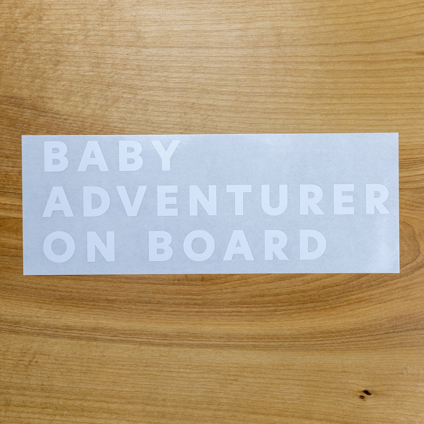 Baby Adventurer On Board Decal - White